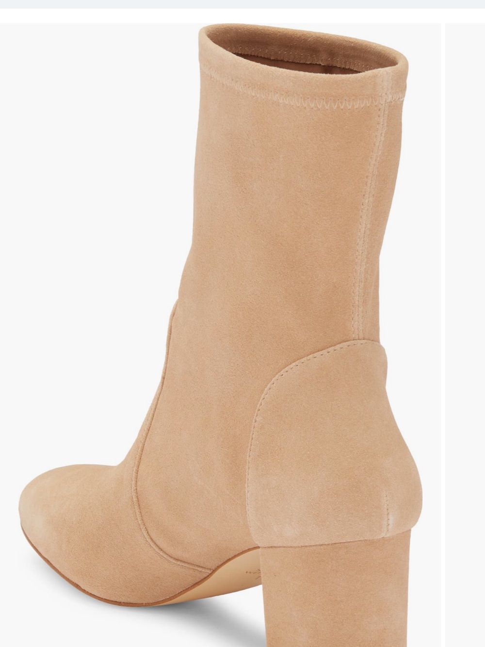Stuart Weitzman Classic Suede Block Heel Bootie in Tan
